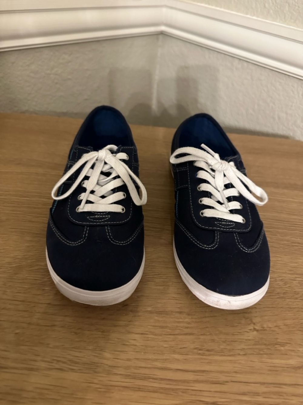 Keds Ortholite Navy and White Canvas Lace-Up Sneakers